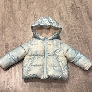 GAP Cream and Silver Sherpa-Lined Jacket sz 3 very warm